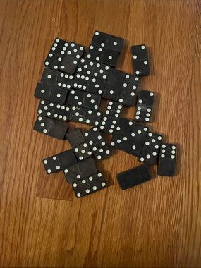 Vintage. Black Domino Set - Classic Wood Dominoes